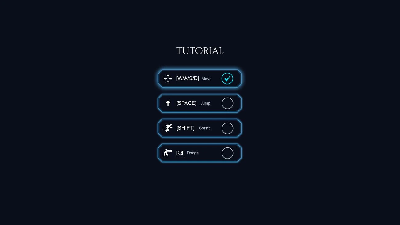 Game onboarding tutorial checklist UI design