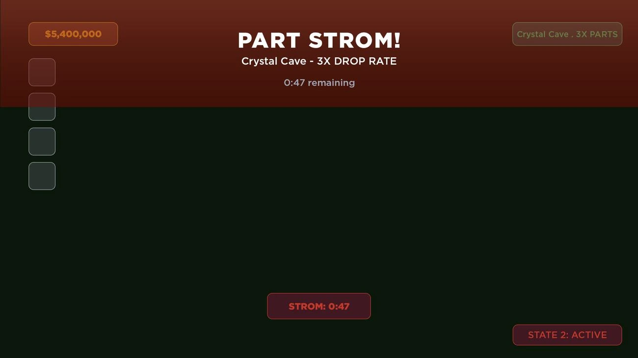In-game event HUD showing active Part Storm state